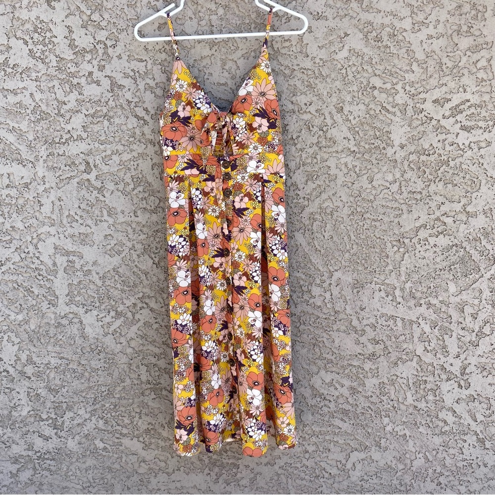 MODCLOTH Gilli Floral Spaghetti Strap Bow Front Dress - Picture 5 of 11